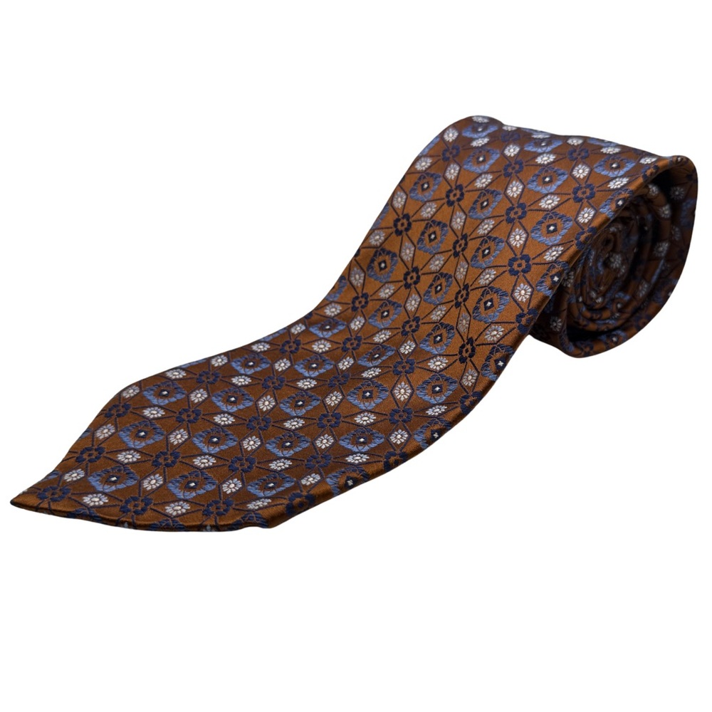 Ermenegildo Zegna Silk Tie, Brown, Made in Italy, Like New